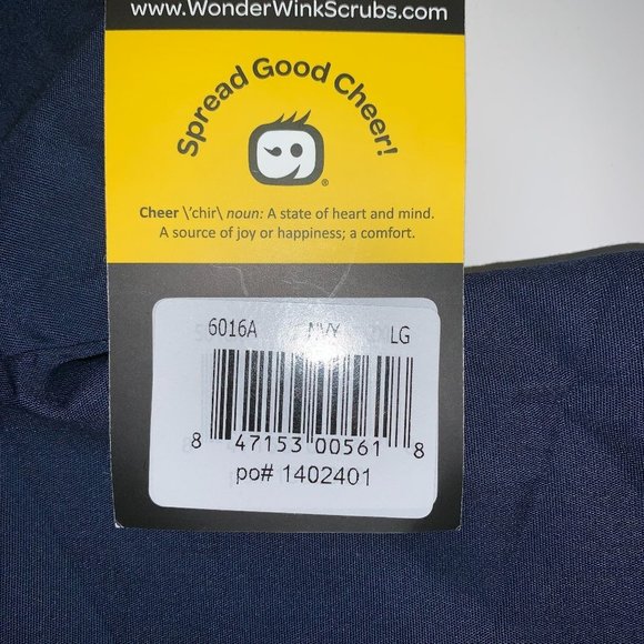 π2/$20πWONDERWINK Women's Scrubs Bravo 5 Pocket V-Neck Top, Navy, Large - Picture 5 of 14